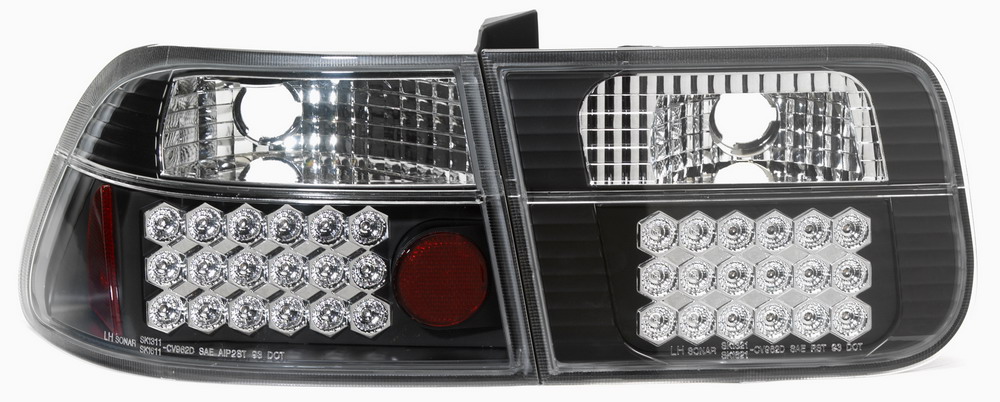 HONDA CIVIC 96-00 2D SVARTA G4 LED BAKLAMPOR