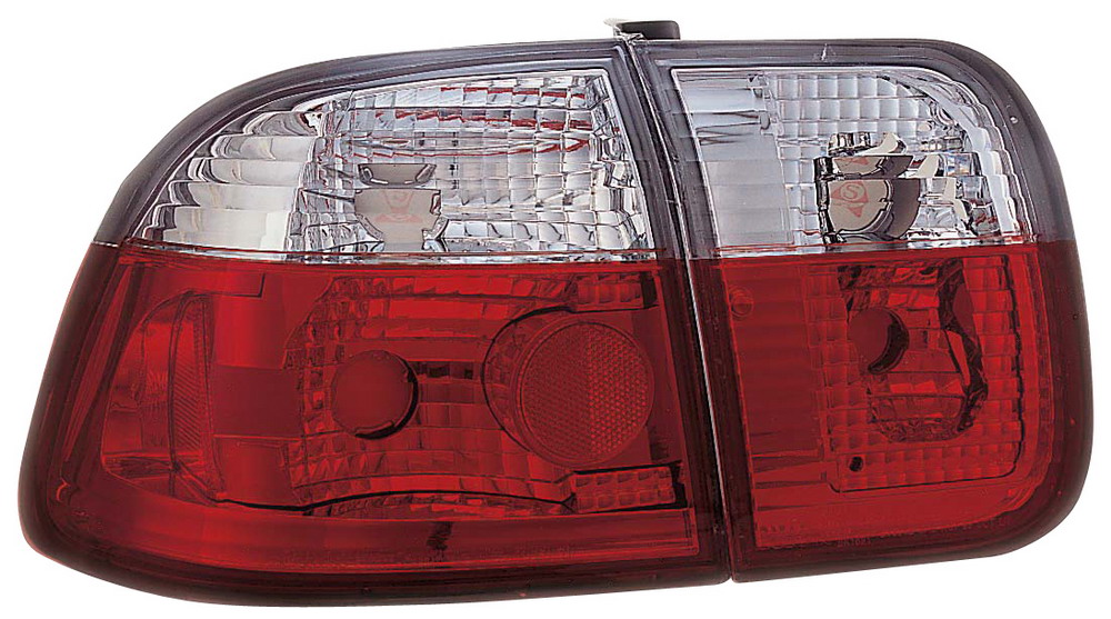 HONDA CIVIC 4D 96-00 RED/CLEAR TAILLIGHTS