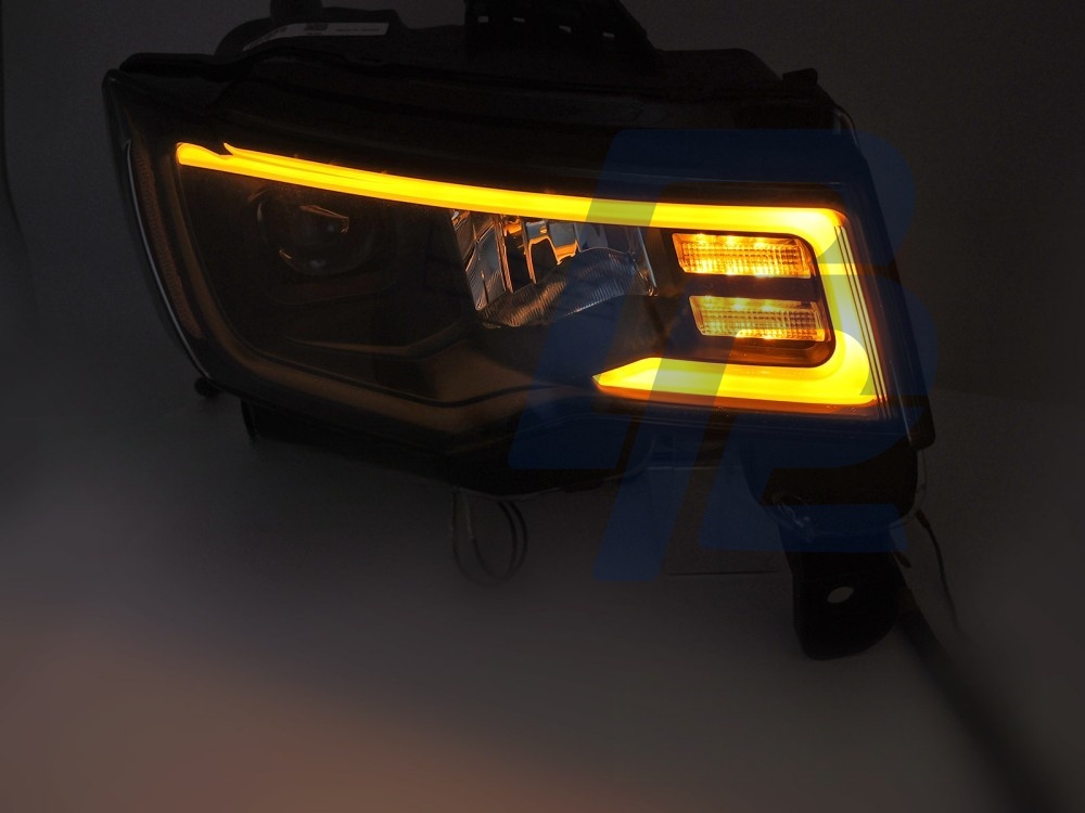 Headlights for Jeep Grand Cherokee 2016–2021 Tube Light Black - 4