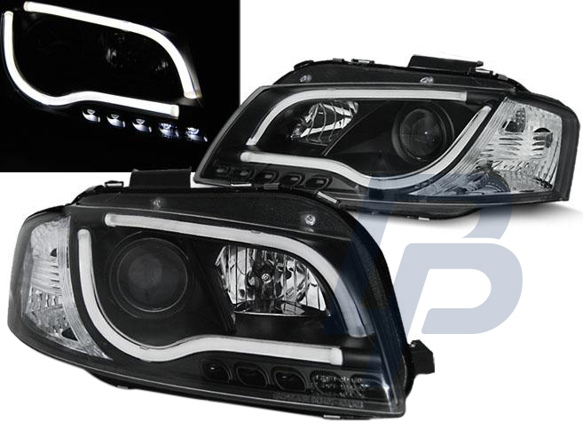 HEADLIGHTS AUDI A3 8P 05.03-03.08 LED TUBE LIGHTS BLACK - 3