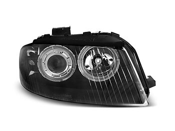 HEADLIGHTS AUDI A3 8P 05.03-03.08 ANGEL EYES BLACK