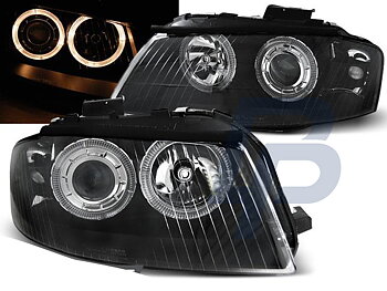 HEADLIGHTS AUDI A3 8P 05.03-03.08 ANGEL EYES BLACK