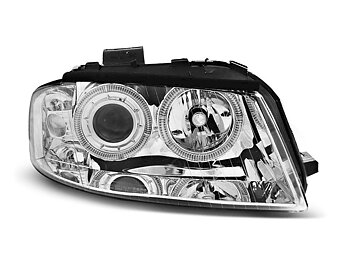 HEADLIGHTS AUDI A3 8P 05.03-03.08 ANGEL EYES CHROME