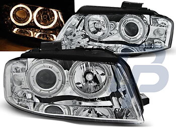 HEADLIGHTS AUDI A3 8P 05.03-03.08 ANGEL EYES CHROME