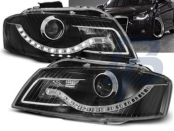 HEADLIGHTS AUDI A3 8P 05.03-03.08 DAYLIGHT BLACK