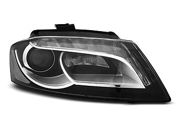HEADLIGHTS AUDI A3 8P 08-12 BLACK TRU DRL
