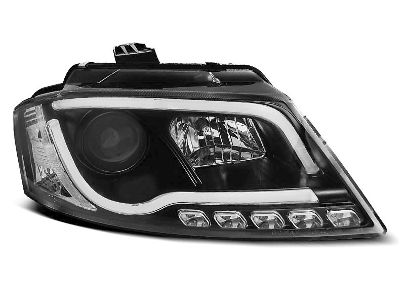 HEADLIGHTS AUDI A3 8P 08-12 BLACK TUBE LIGHT TRU DRL