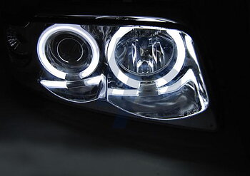 HEADLIGHTS AUDI A4 11.94-12.98 ANGEL EYES CCFL CHROME