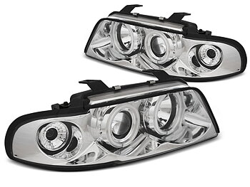 HEADLIGHTS AUDI A4 11.94-12.98 ANGEL EYES CCFL CHROME