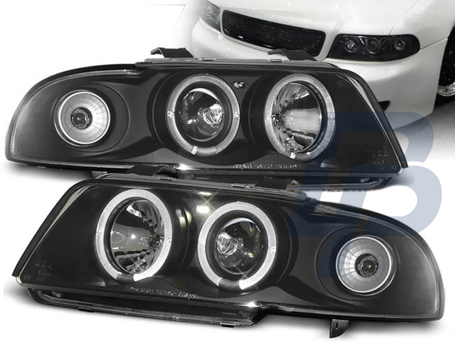 HEADLIGHTS AUDI A4 11.94-12.98 ANGEL EYES BLACK - 2