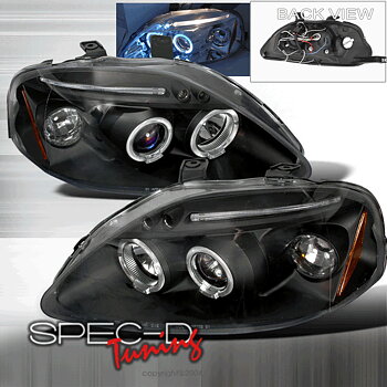 HONDA CIVIC 99-00 LED PROJEKTOR STRÅLKASTARE SVARTA [JY]