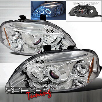 HONDA CIVIC 99-00 LED PROJEKTOR STRÅLKASTARE KROMADE [JY]