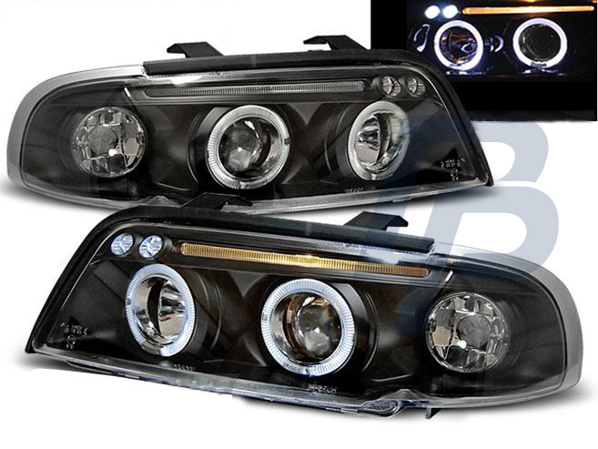 HEADLIGHTS AUDI A4 11.94-12.98 ANGEL EYES BLACK - 2