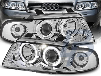 HEADLIGHTS HEADLIGHTS AUDI A4 11.94-12.98 ANGEL EYES CHROME