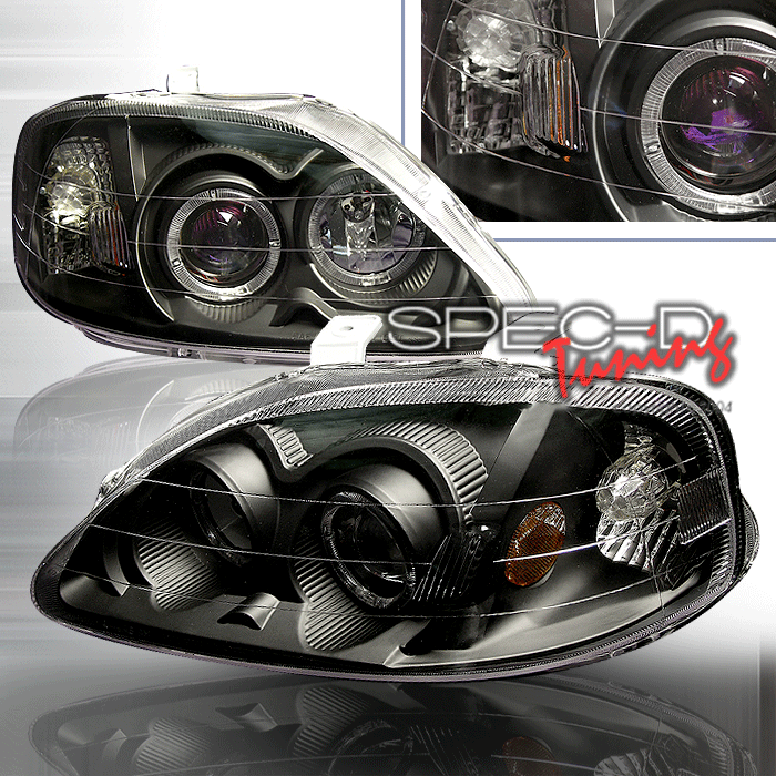HONDA CIVIC 99-00 PROJECTOR HEADLIGHTS BLACK [KS] - 2
