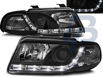 HEADLIGHTS AUDI A4 01.99-09.00 DAYLIGHT BLACK