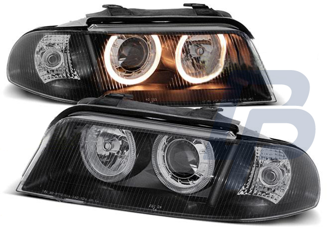 HEADLIGHTS AUDI A4 01.99-09.00 ANGEL EYES BLACK - 2