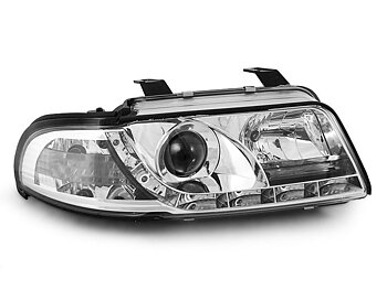 HEADLIGHTS AUDI A4 01.99-09.00 DAYLIGHT CHROME