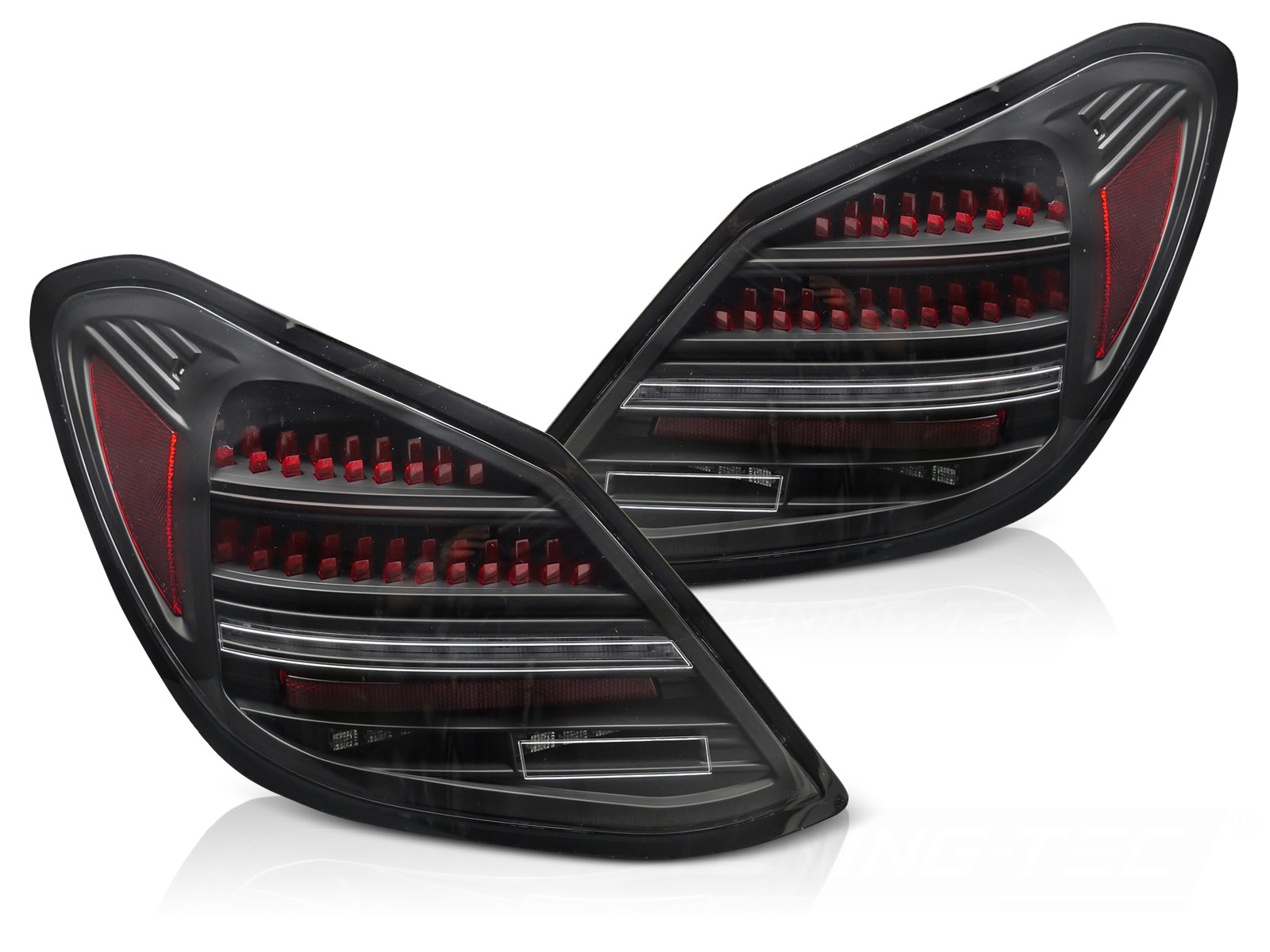 LED-BAKLYKTOR SVART RÖD SEQ TILL MERCEDES C-KLASS W205 2014-2021