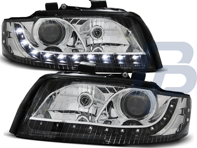 HEADLIGHTS AUDI A4 10.00-10.04 DAYLIGHT BLACK - 2