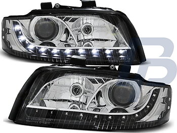 HEADLIGHTS AUDI A4 10.00-10.04 DAYLIGHT BLACK
