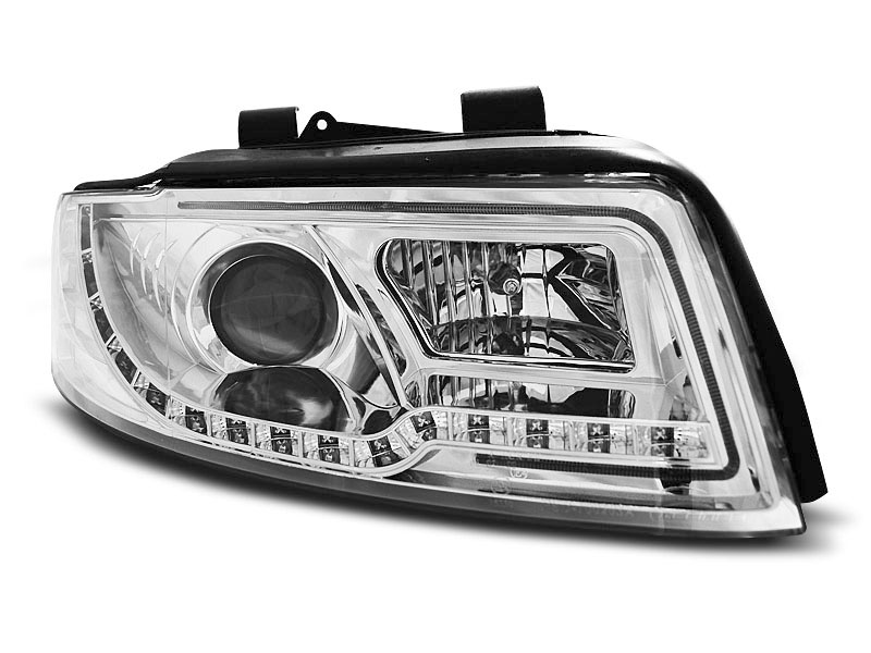 HEADLIGHTS AUDI A4 10.00-10.04 LED TUBE LIGHTS CHROME