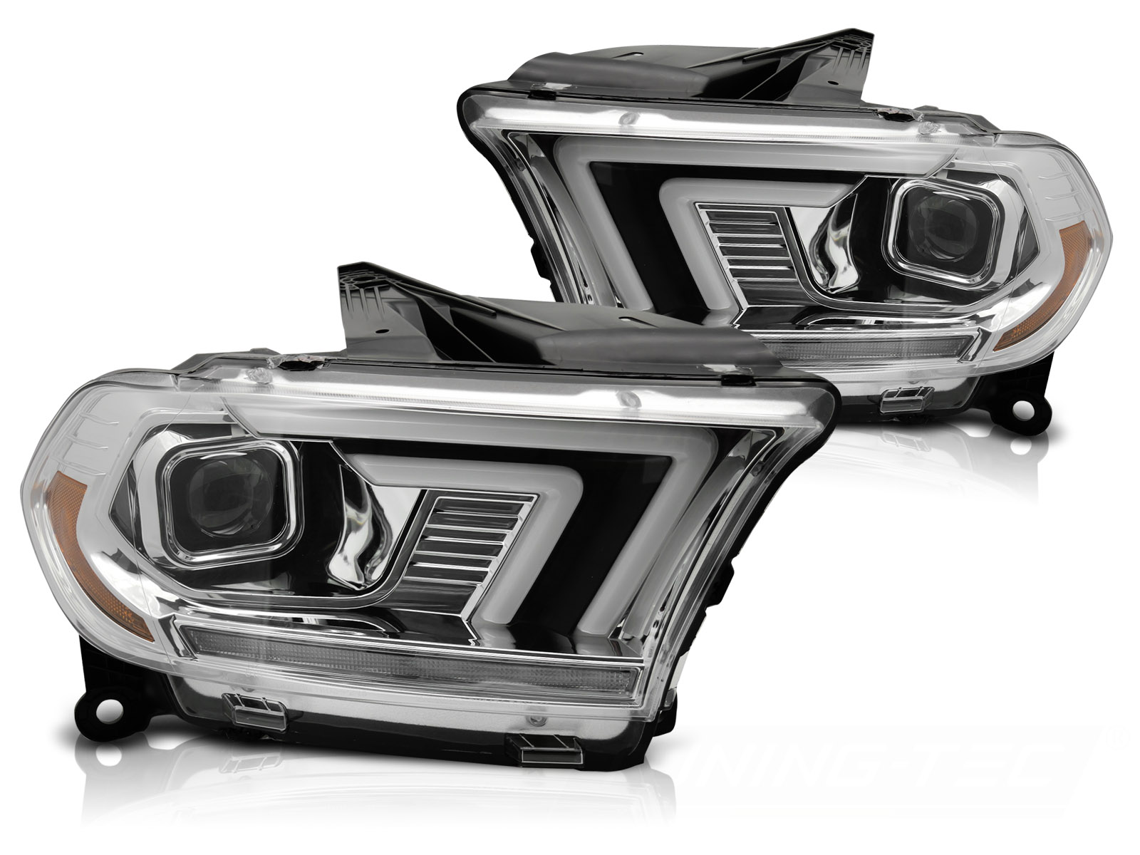 XENONSTRÅLKASTARE KROM TUBE SEQ TILL DODGE DURANGO 2010-2013