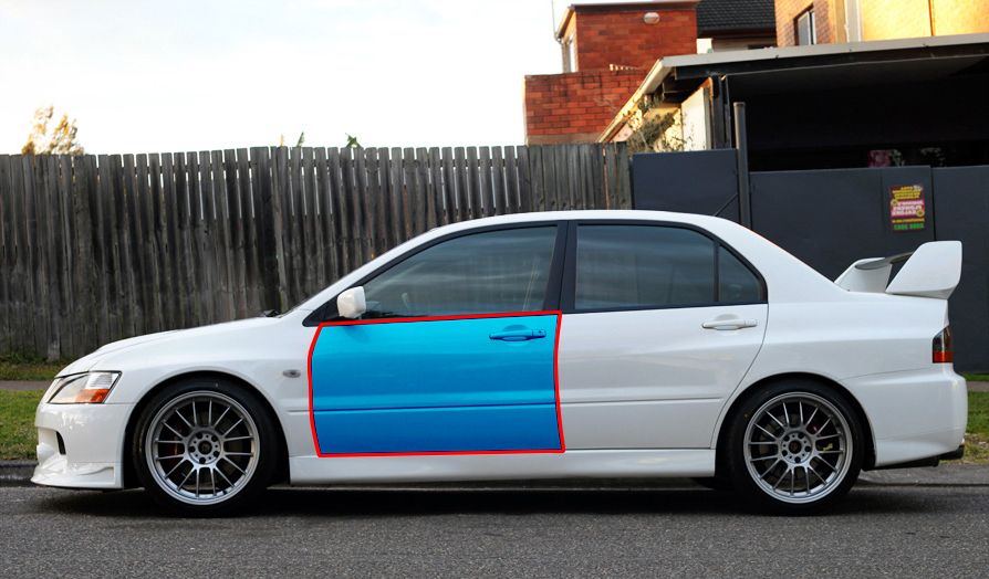 MITSUBISHI LANCER EVO 7/8/9 FRÄMRE VÄNSTER DÖRR LÅGVIKT FRP