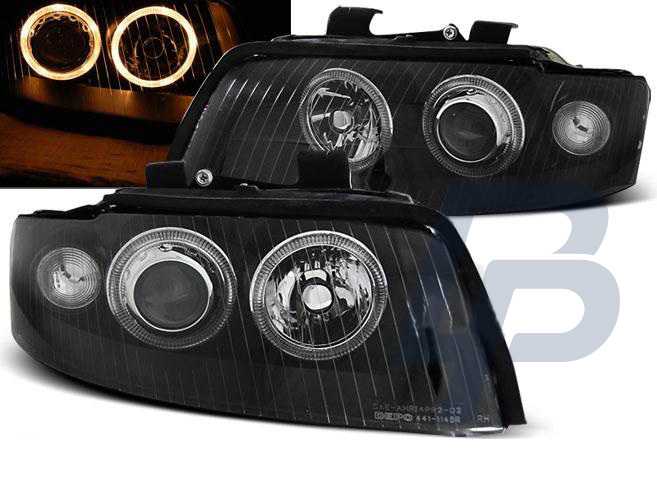 HEADLIGHTS AUDI A4 10.00-10.04 ANGEL EYES BLACK D1S - 3