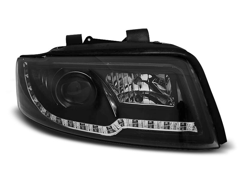 HEADLIGHTS AUDI A4 10.00-10.04 LED TUBE LIGHTS BLACK