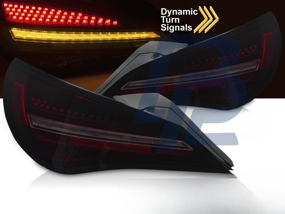 LED Tail Lights Sequential Black Red/Smoked for Mercedes CLA C117 13-16 / X117 14-16 Oe Bulb - 2