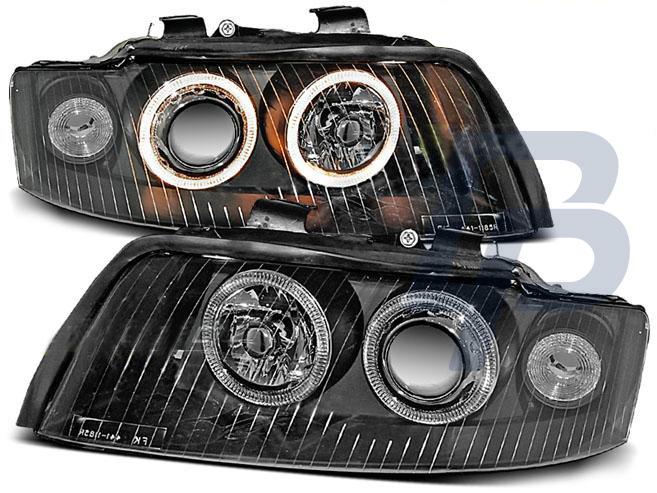 HEADLIGHTS AUDI A4 10.00-10.04 ANGEL EYES BLACK - 2