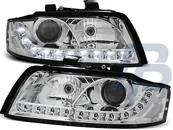 HEADLIGHTS AUDI A4 10.00-10.04 DAYLIGHT CHROME