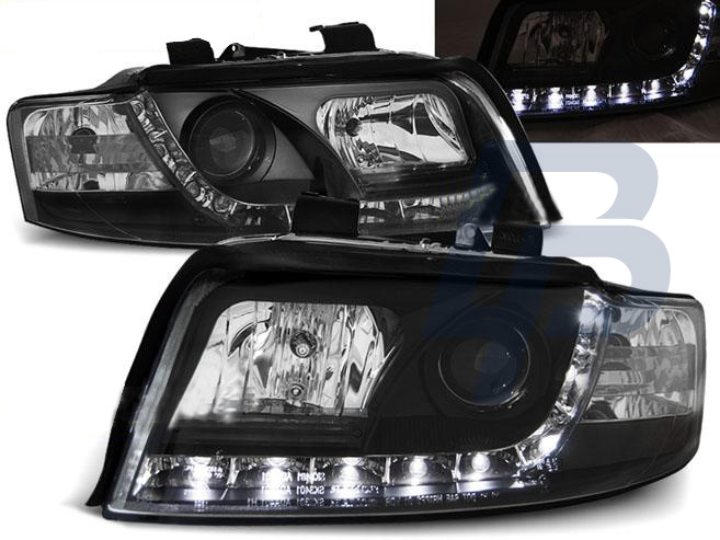 HEADLIGHTS AUDI A4 10.00-10.04 DAYLIGHT BLACK - 2