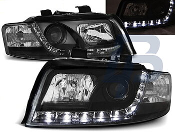 HEADLIGHTS AUDI A4 10.00-10.04 DAYLIGHT BLACK