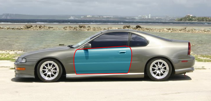 HONDA PRELUDE 92-96 FRONT LEFT DOOR LIGHTWEIGHT FRP - 2