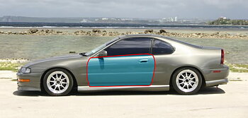 HONDA PRELUDE 92-96 FRONT LEFT DOOR LIGHTWEIGHT FRP