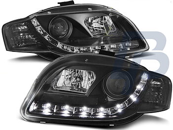 HEADLIGHTS AUDI A4 B7 11.04-03.08 DAYLIGHT BLACK