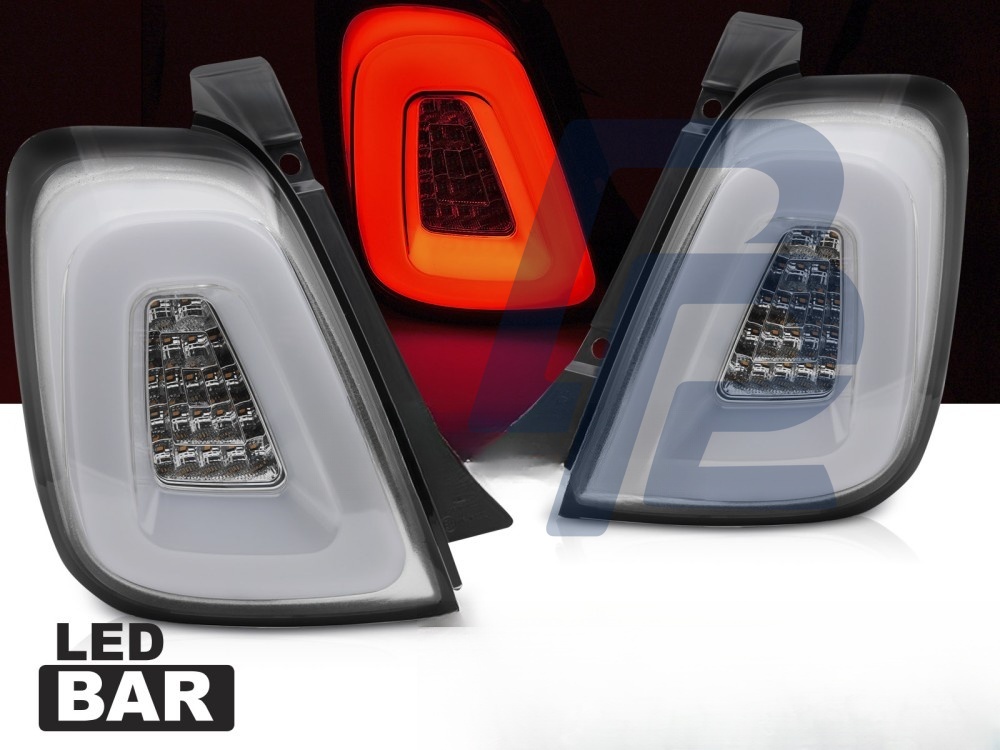 Tail Lights for Fiat 500 2015–2020 White LED Bar - 4