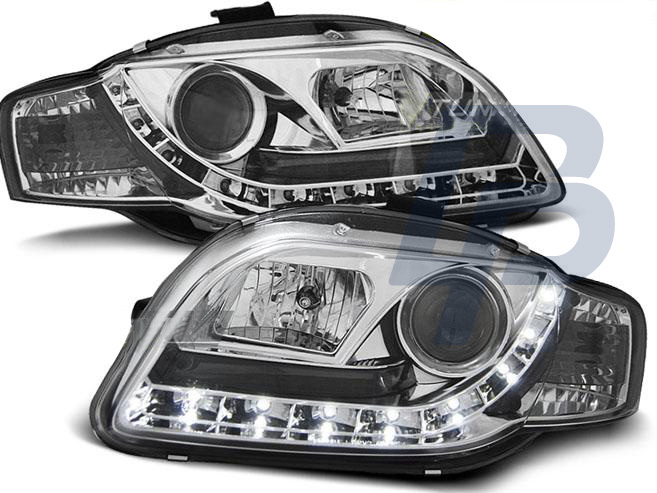 HEADLIGHTS AUDI A4 B7 11.04-03.08 DAYLIGHT CHROME - 2