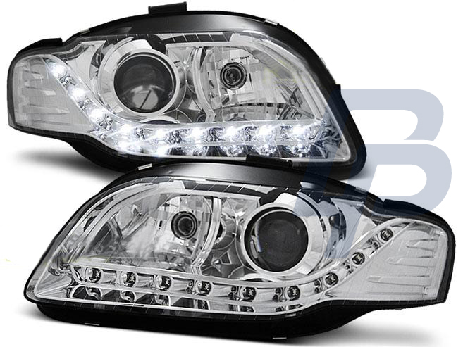 HEADLIGHTS AUDI A4 B7 11.04-03.08 DAYLIGHT CHROME - 2