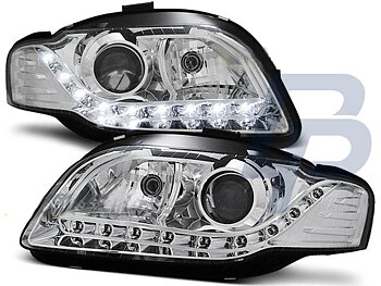 HEADLIGHTS AUDI A4 B7 11.04-03.08 DAYLIGHT CHROME