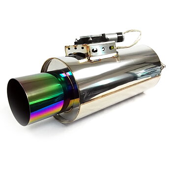 REMOTE CONTROL EXHAUST MUFFLER WITH VALVE 3" TITANIUM TIP