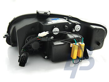 HEADLIGHTS AUDI A4 B7 11.04-03.08 LED TUBE LIGHTS BLACK