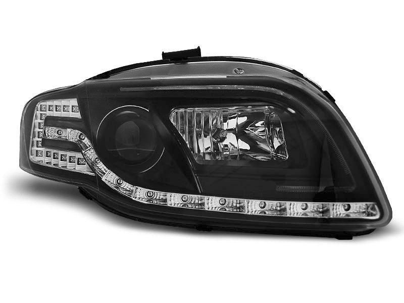 STRÅLKASTARE AUDI A4 B7 11.04-03.08 LED TUBE LIGHTS SVARTA