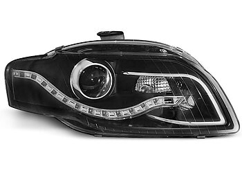 HEADLIGHTS AUDI A4 B7 11.04-03.08 DAYLIGHT BLACK DRL