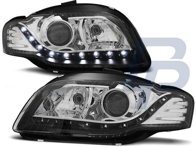 HEADLIGHTS AUDI A4 B7 11.04-03.08 DAYLIGHT BLACK - 2