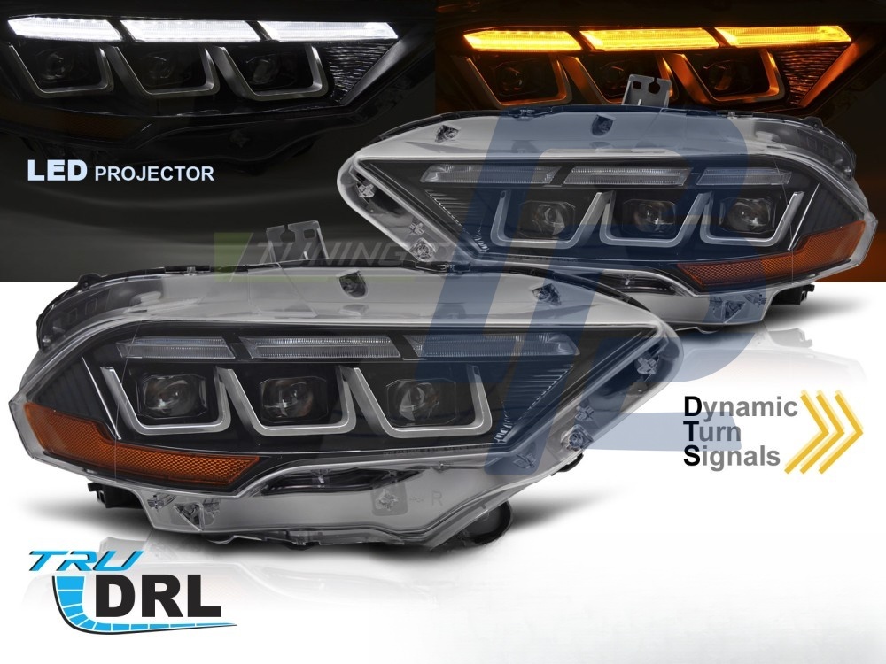 Headlights Black for Ford Mustang 2018–2021 - 2