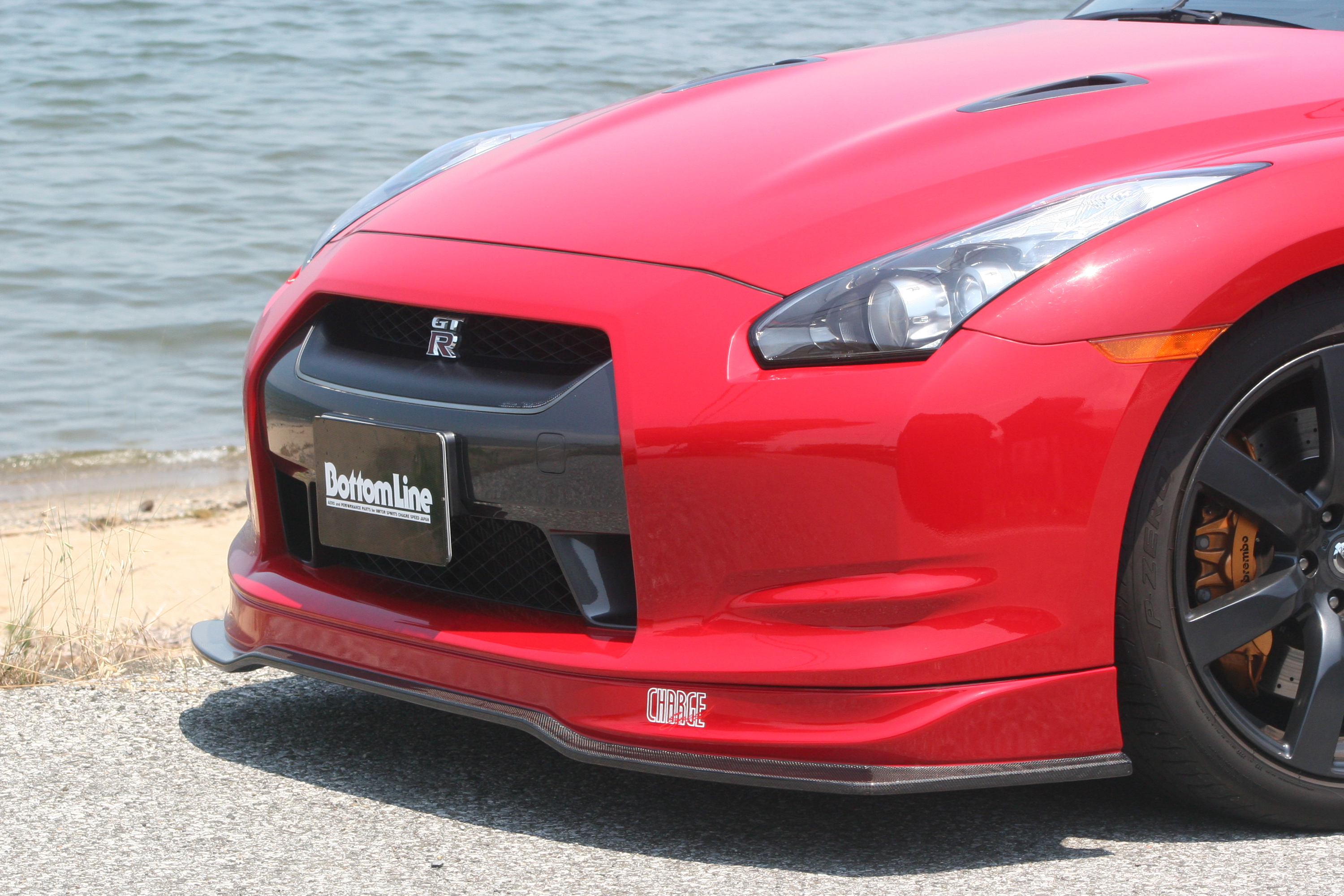 NISSAN GTR R35 07-10 BOTTOMLINE FRONT SPOILER (FRP BLACK) - 4