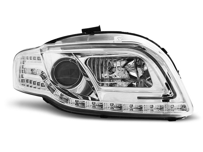 HEADLIGHTS AUDI A4 B7 11.04-03.08 LED TUBE LIGHTS CHROME